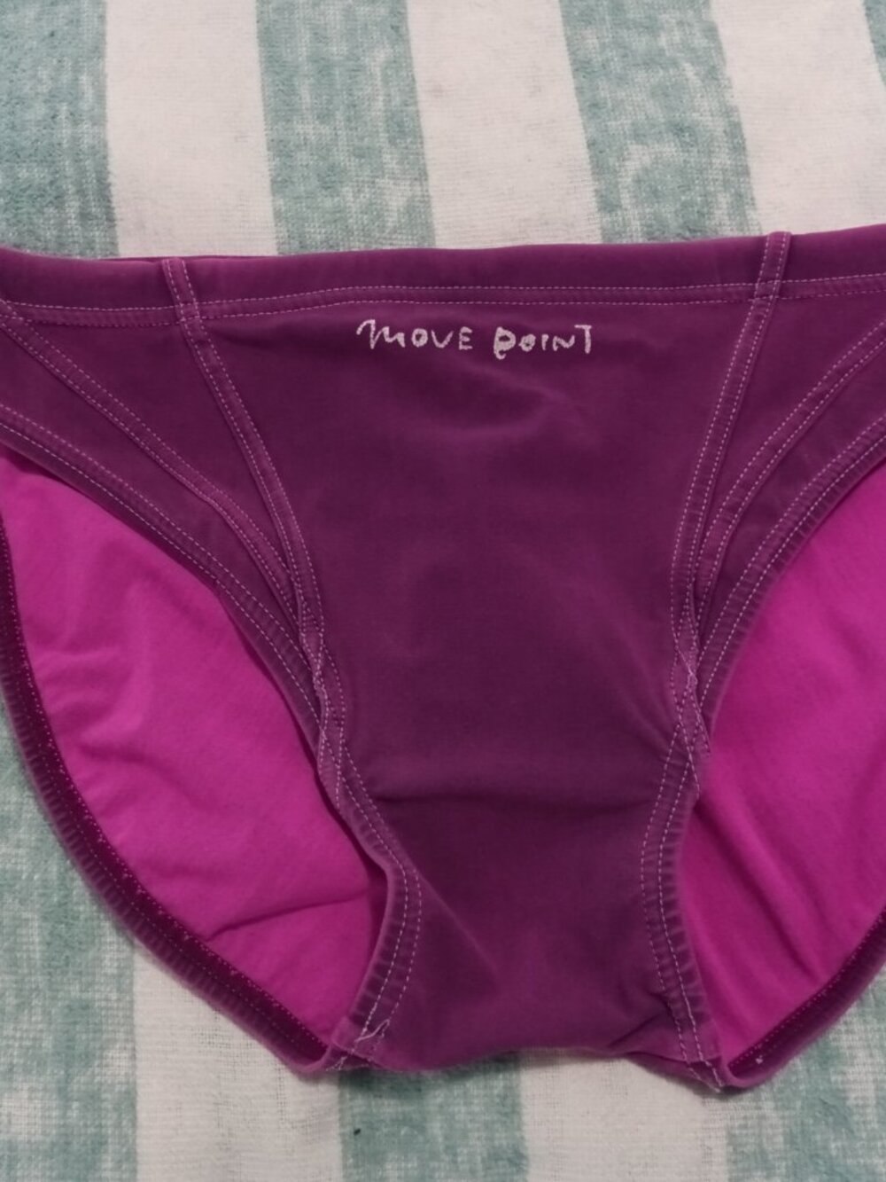 (*) Vintage "Move-Point" by ASICS Purple Swim Brief (Asian "L") - Pre-Owned